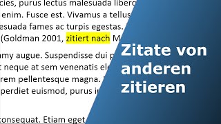 Sekundärzitat etwas zitieren das selbst ein Zitat ist [upl. by Goodrich]