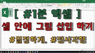 1분 엑셀 셀에 이미지 삽입하기 깔끔하게 정사각형 쉽게 빨리 [upl. by Braynard]