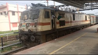 20923 TENGIMB Humsafar Express with ED WAP7 37436 crawling out of Tirunelveli Junction [upl. by Anitrebla8]