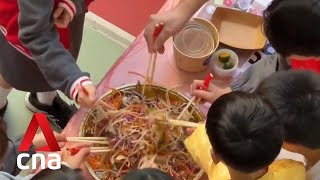 New Singapore record set for most number of people doing Lo Hei recitations [upl. by Lednew297]