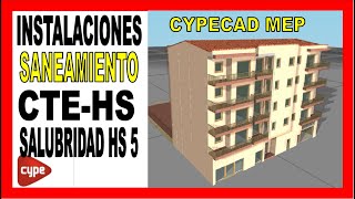 CYPECAD MEP SANEAMIENTO HS 5 Evacuación de aguas Tutorial Clase 40 Instalaciones del edificio [upl. by Si]