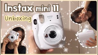 🤍인스탁스 미니11 아이스 화이트 언박싱🤍ㅣ첫 폴라로이드ㅣinstax mini11 unboxing📸 [upl. by Brosy]