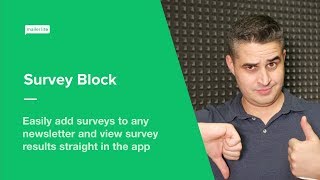 A Survey in Newsletters  MailerLite Classics Survey Block [upl. by Ymij870]