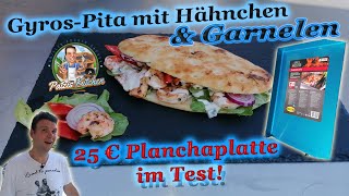 Gyros Pita vom GrillPlancha Test vom Discounter Patzis Kitchen GrillenKochenBacken [upl. by Hnoj]