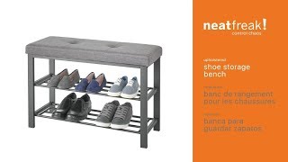 5903 neatfreak Upholstered Shoe Storage Bench assembly instructions [upl. by Ennaesor]