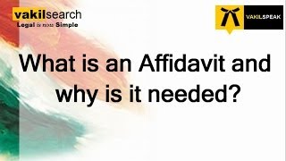 What is an Affidavit and why is it needed [upl. by Olympias955]