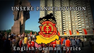 Unsere PanzerDivision East German tank march  English amp German Lyrics [upl. by Earla]