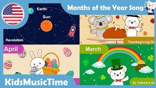 Months of the Year Song in English America calendar song cultural events annual events in the US [upl. by Anaek]