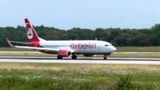 Air Berlin Boeing 737800 takeoff  BSL  3062012 [upl. by Howey205]