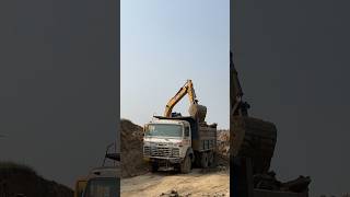 Excavator with tata truck 🚚 excavator jcb truck construction viralvideo tranding sany like [upl. by Ehud405]