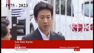 Lee Sunkyun passes away 1975  2023 South Korea  BBC News  28Dec2023 [upl. by Pollie]