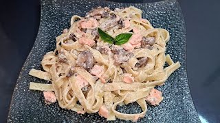 Recette de tagliatelle au saumon recette facile et simple👌🏽 [upl. by Nnainot]