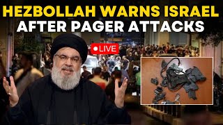 Hassan Nasrallah Speech Live Lebanon walkietalkie blasts  Hezbollah Pager Explosions  Israel [upl. by Durrell]