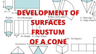 Engineering graphics  Development of surfaces  Development of frustum of a cone Trix4U [upl. by Tterraj655]