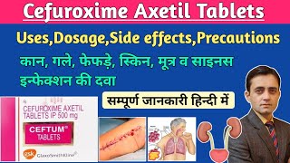 Cefuroxime axetil tablets ip 250 mg uses dosage side effects in hindi  Ceftum 500 uses  Cefakind [upl. by Arhaz]