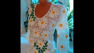 BLUSAS TEJIDAS A CROCHET CON FLORES [upl. by Einej]