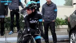 Team Sky pushing their Time Trial bikes and eachother in practice [upl. by Kaufman206]