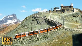 Gornergrat Bahn Zermatt The Most Scenic Train Ride in Switzerland 8K [upl. by Cedell222]