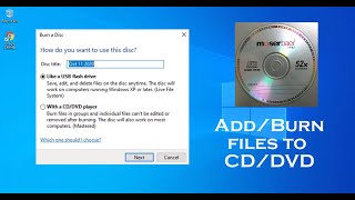 AddBurn files to CDDVD Windows 1110  2023 pdfdocpptmusicvideoetc [upl. by Nerraw]