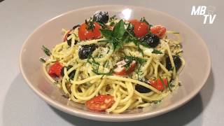 Spaghetti Tomates Cerise Mozzarella amp Olives Noires [upl. by Nitram948]