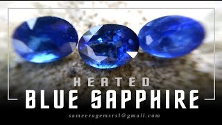 බ්ලූ සෆායා  NATURAL HEATED BLUE SAPPHIRE GEMSTONES [upl. by Horacio]