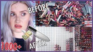 DECLUTTER amp ORGANISATION 🗯️🔪 1000 Liquid Lipsticks 💸 [upl. by Ahsok]