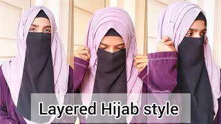 Layers Niqab with Half Niqab  New Arabic Niqab Style  Niqab Tutorial 2024 [upl. by Aubreir413]