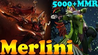 Dota 2  Merlini 5000 MMR Plays Legion Commmander And Windranger  Gameplay [upl. by Eornom]