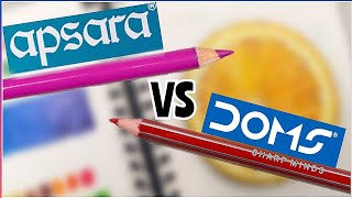 APSARA vs DOMS pencils  Honest review of apsara premium colour pencils and DOMS soft core pencils [upl. by Lasala]