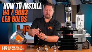 How to install H4 or 9003 LED Headlight Bulbs  Tips and Tricks from Headlight Revolution [upl. by Gittle]