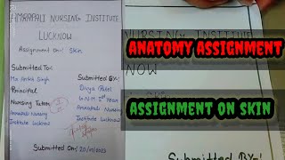 skin full assignmentanatomy assignment on skin2023anatomy physiology [upl. by Wight489]