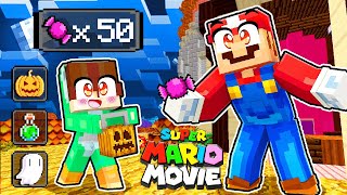 Halloween TRICK or TREAT In Mario Minecraft  Minecraft Mario Movie Life 24 [upl. by Gredel]