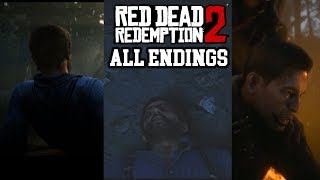 All Four Endings Red Dead Redemption 2  Two Bad And Two Arthur Morgan Death [upl. by Valentia514]