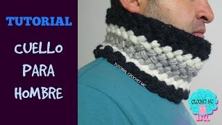 Tutorial cuello para hombre a crochet [upl. by Aiken]