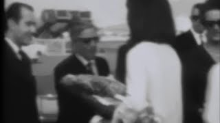 October 13 1963  Aristotle Onassis waving goodbye to First Lady Jacqueline Kennedy Athens Greece [upl. by Eatnhoj68]