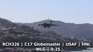 C17 Globemaster landing at Wellington  4624 [upl. by Joelle]