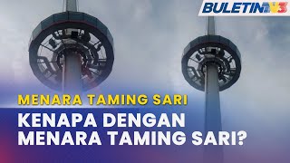 MENARA TAMING SARI  Pengunjung Cemas Kabin Kaca Tersangkut [upl. by Buke]