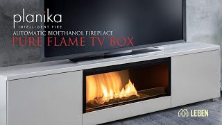 ポーランド Planika 社 オートマチック式バイオエタノール暖炉 Pureflame TVBOX （ピュアフレイムTVBOX）の紹介です LEBEN株式会社 [upl. by Bel]