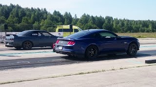 Nissan Skyline GTR R32 RB30DET vs 2015 Ford Mustang GT 50 Supercharged 14 mile drag race [upl. by Sihun]