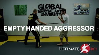 Real Bo Staff Self Defense  Empty Handed Aggressor [upl. by Baiel925]