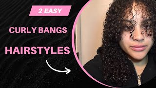 Quick amp Easy Curly bangs Hairstyles 🌸 [upl. by Scheck]