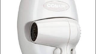 Conair 134W Mini Turbo White Wall Mount Hair Dryer with Nightlight Review Great Wall Mount Hair Dry [upl. by Lee]