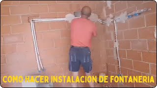 como hacer instalación de fontanería en BAÑO [upl. by Habeh]