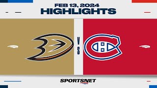 NHL Highlights  Ducks vs Canadiens  February 13 2024 [upl. by Aicargatla536]