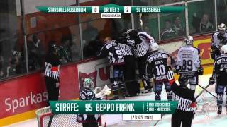 DEL2 14112014  Starbulls Rosenheim vs SC Riessersee 14 incl Szene zur Matchstrafe von Frank [upl. by Cliff]