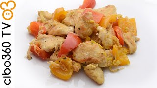 Straccetti di pollo con peperoni e curry [upl. by Irama]