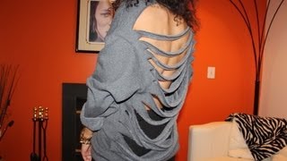 DIY Cutout Sweatshirt DIYGawd [upl. by Linnet]