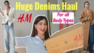 Huge HampM Jeans Haul  2024 Trends jeans [upl. by Brynn]