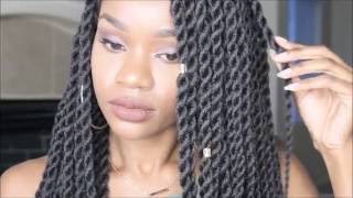 Rope Box Braids PROTECTIVE STYLING  Sensationnel Senegal Rope Braids  Twingodesses [upl. by Annaeoj]