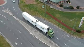 Truck driver drone footage T410SAR Kenworth [upl. by Dichy508]